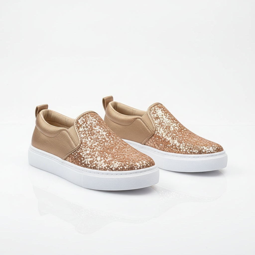 Women’s Glitter Moccasin Loafers