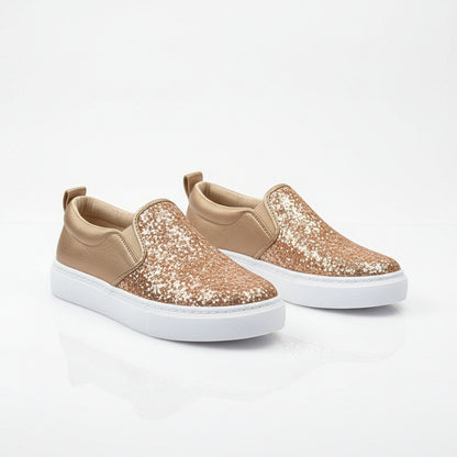 Women’s Glitter Moccasin Loafers