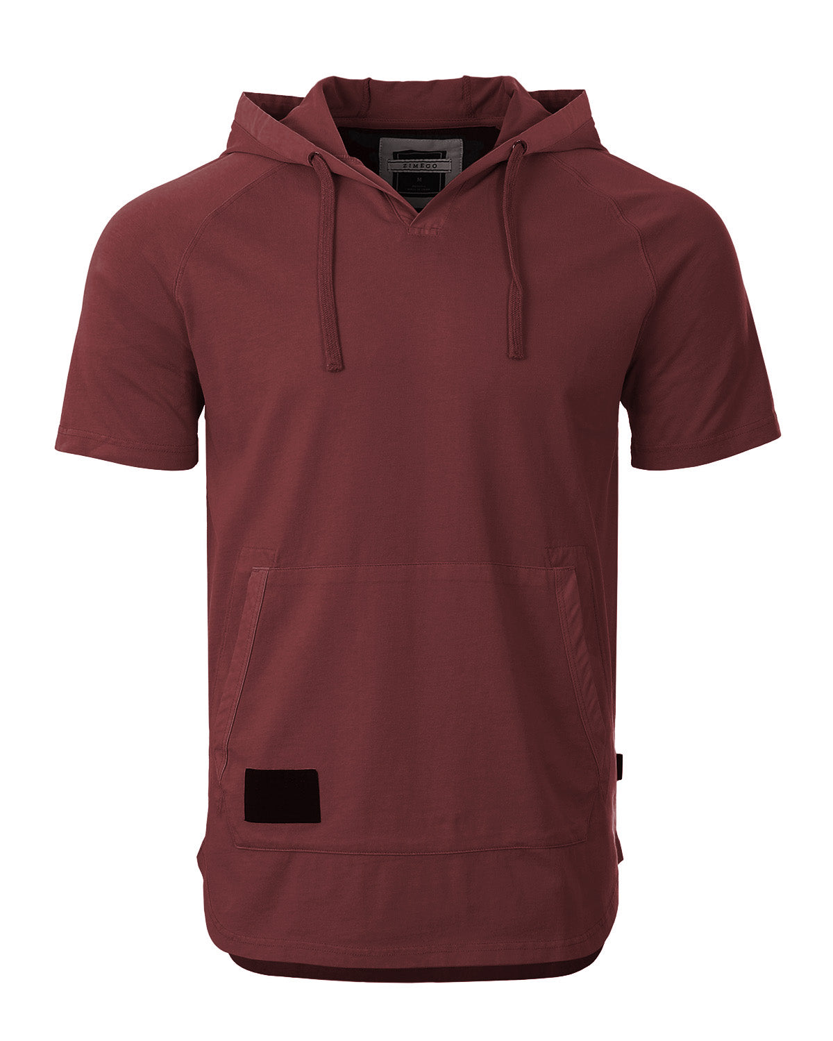 ZIMEGO Pigment Dyed Hooded Shirt Short Sleeve  V Neck Raglan Henley Style Hoodie-5