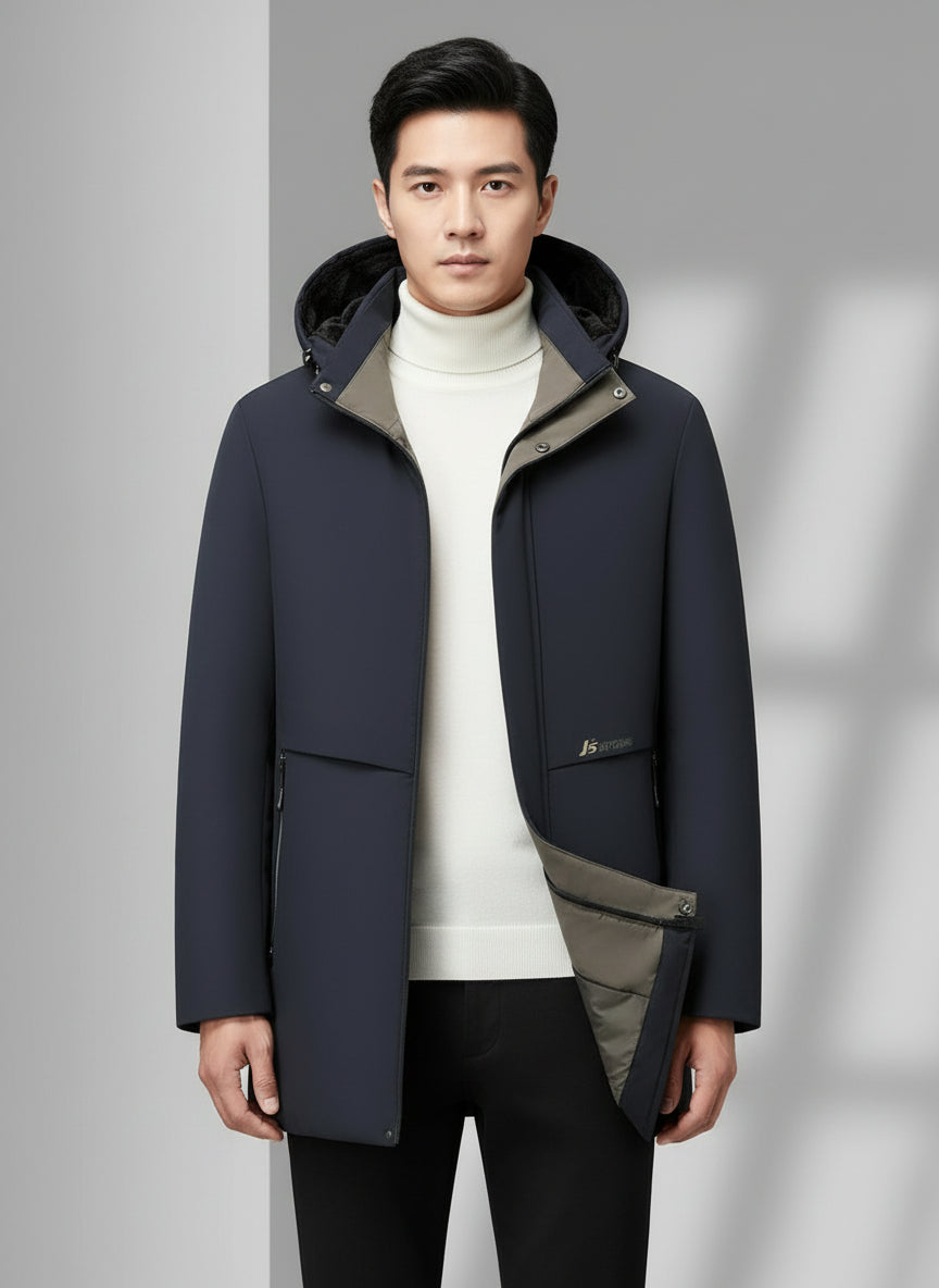 Men's Plus Size Thermal Lining Hooded Winter Coat