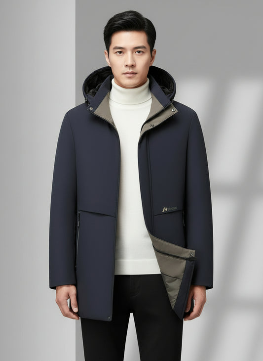 Men's Plus Size Thermal Lining Hooded Winter Coat