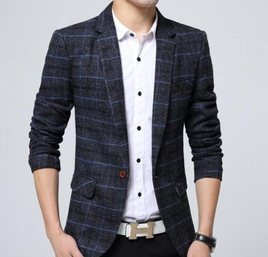 Mens Mix Plaid Blazer