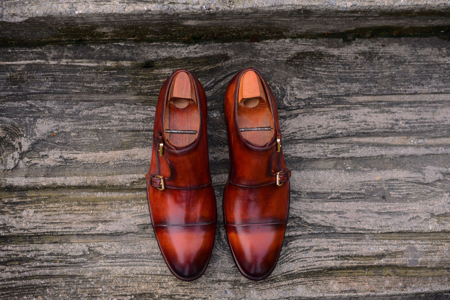 Double Monk - Brown Monk Strap Shoes-3