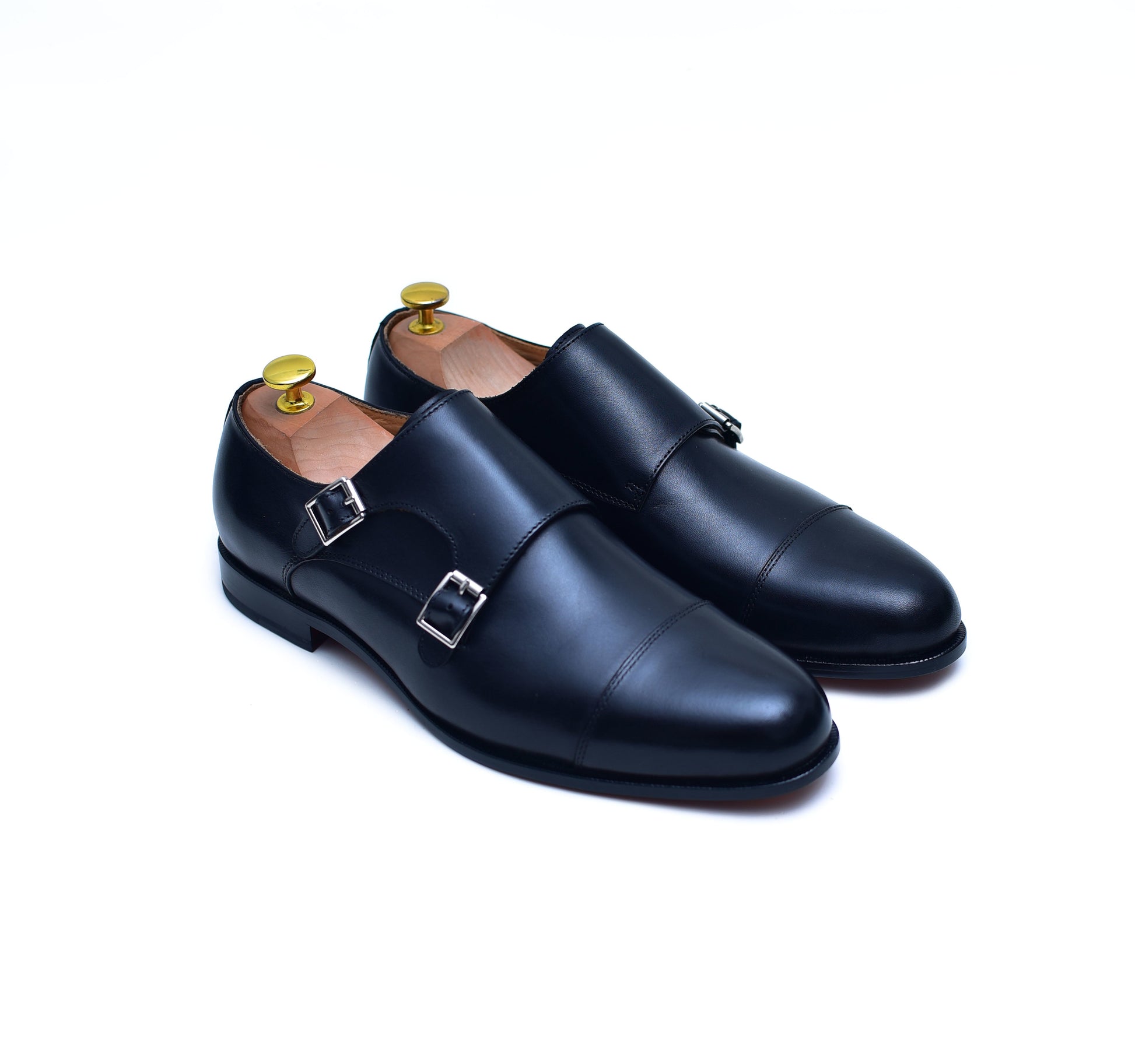 Double Monk II - Black Strap Dress Shoes-0