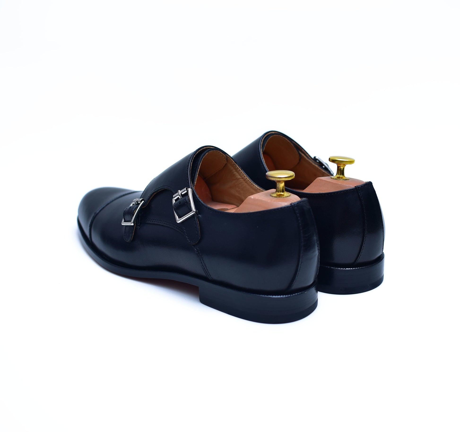 Double Monk II - Black Strap Dress Shoes-3