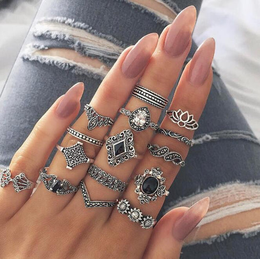 Flower Ring Set Jewelry