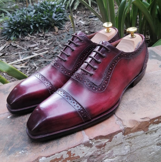 Martino - Burgundy Cap-toe Shoes-0