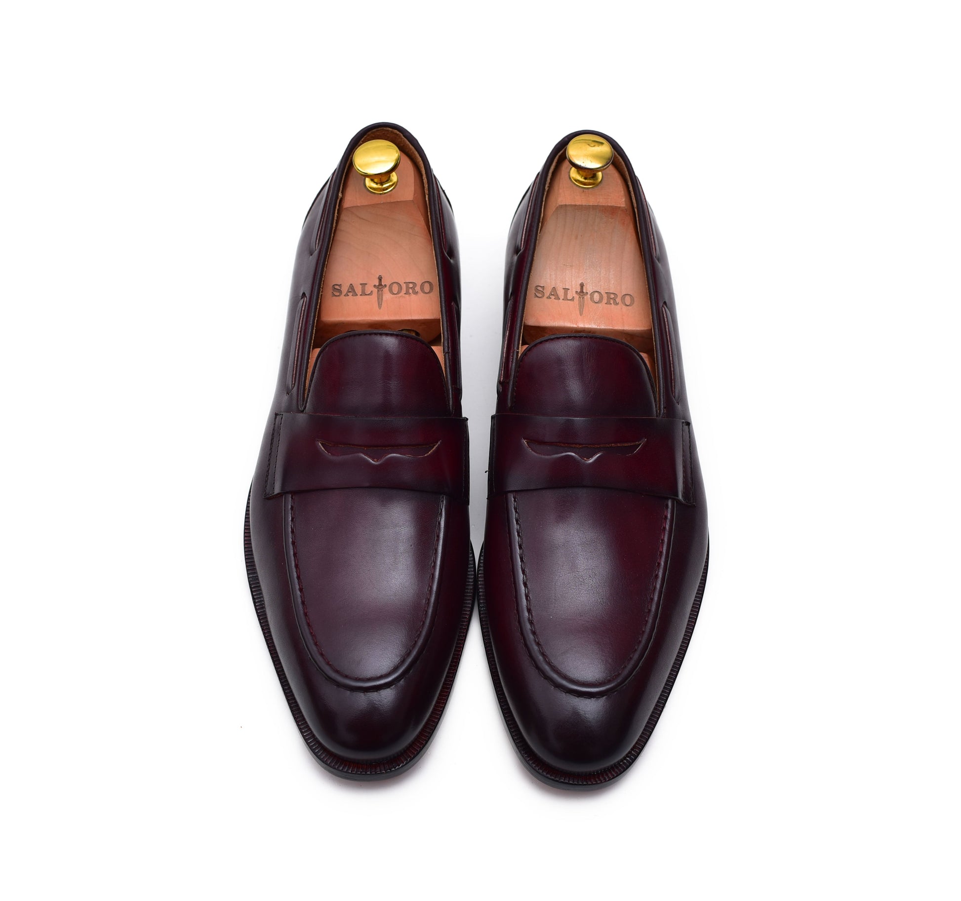 Carrera - Burgundy Leather Penny Shoes-0