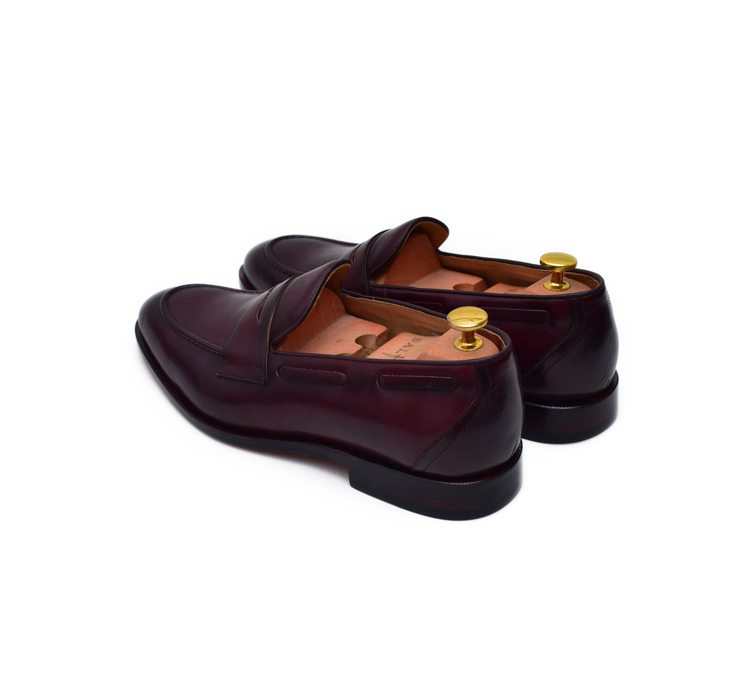 Carrera - Burgundy Leather Penny Shoes-2