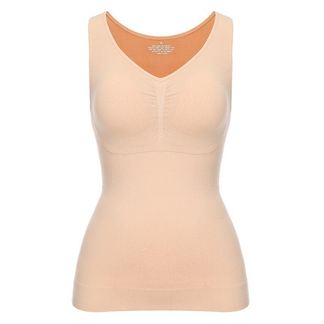 Tank Tops for Women with Built in Bra Shelf Bra Casual Wide Strap Basic Camisole Sleeveless Top Shaper with Removable Bra-6