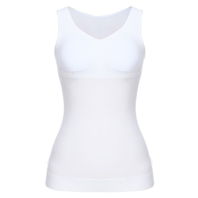 Tank Tops for Women with Built in Bra Shelf Bra Casual Wide Strap Basic Camisole Sleeveless Top Shaper with Removable Bra-4