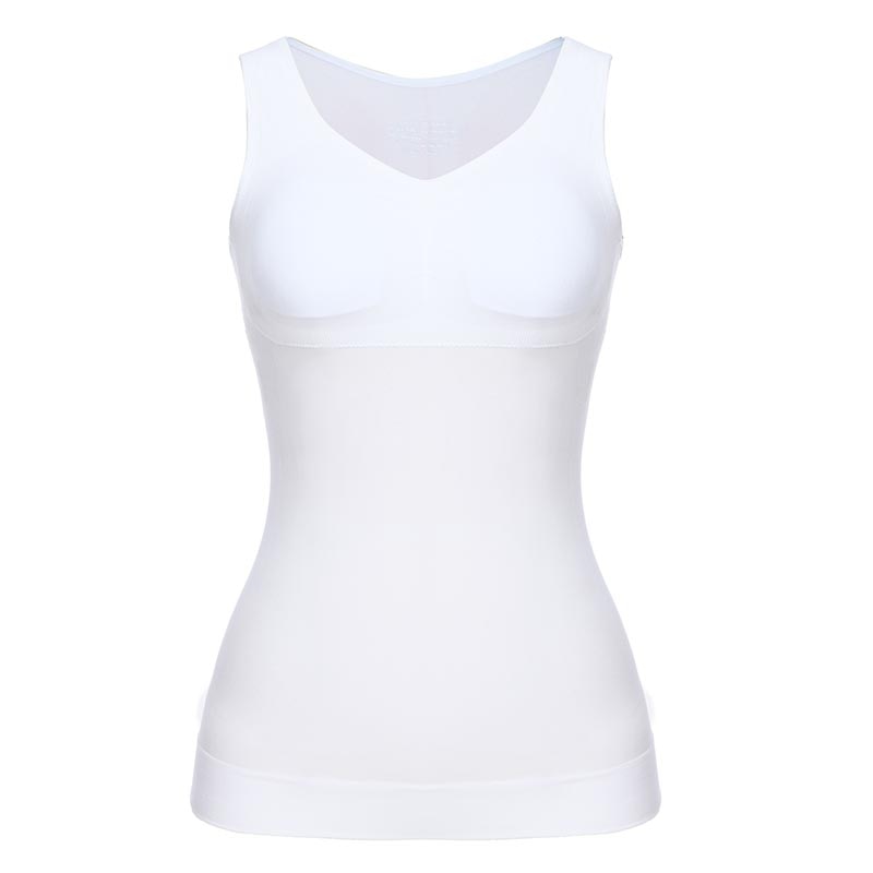 Tank Tops for Women with Built in Bra Shelf Bra Casual Wide Strap Basic Camisole Sleeveless Top Shaper with Removable Bra-3