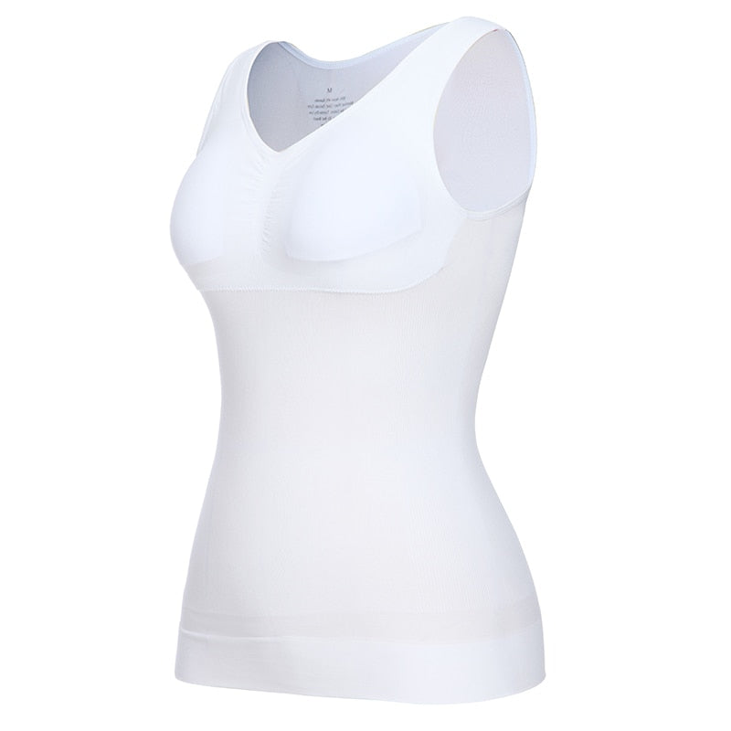 Tank Tops for Women with Built in Bra Shelf Bra Casual Wide Strap Basic Camisole Sleeveless Top Shaper with Removable Bra-2