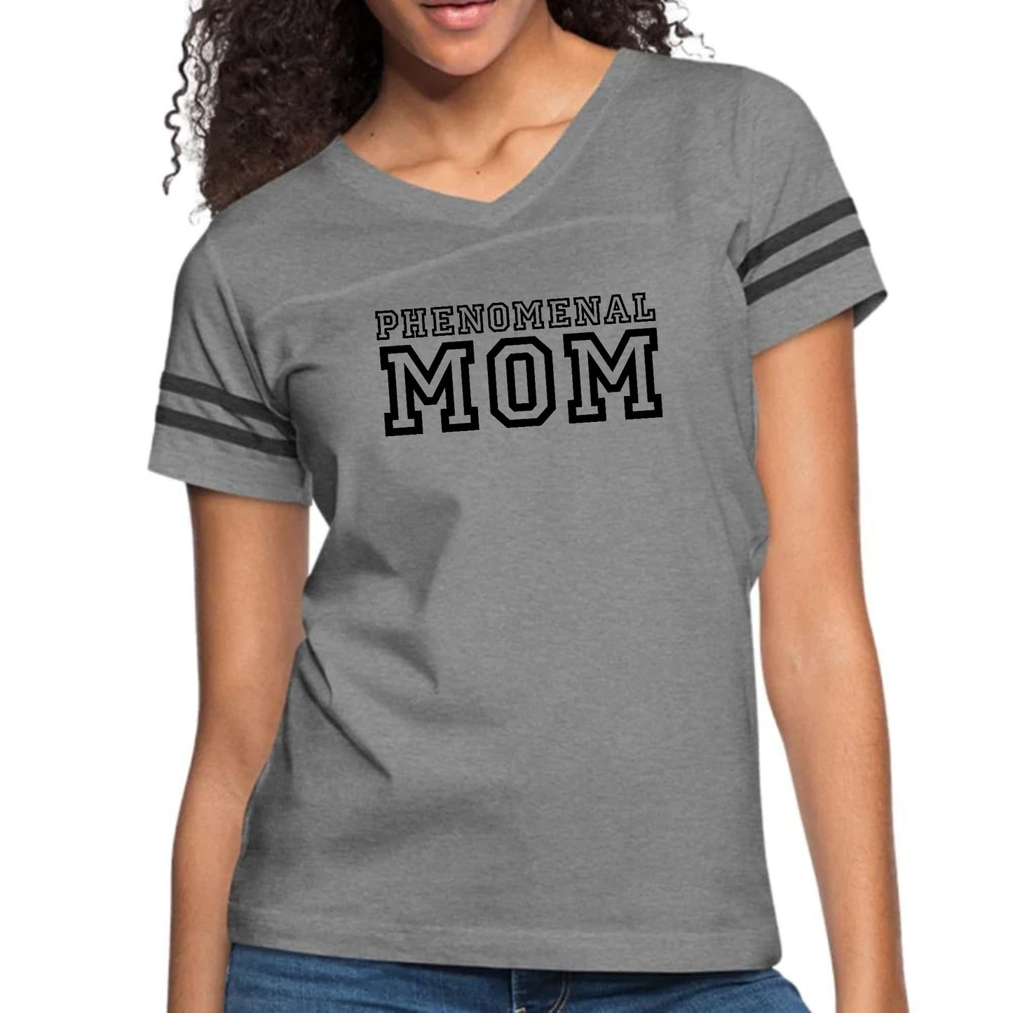 Womens Vintage Sport Graphic T-shirt, Phenomenal Mom Print-3