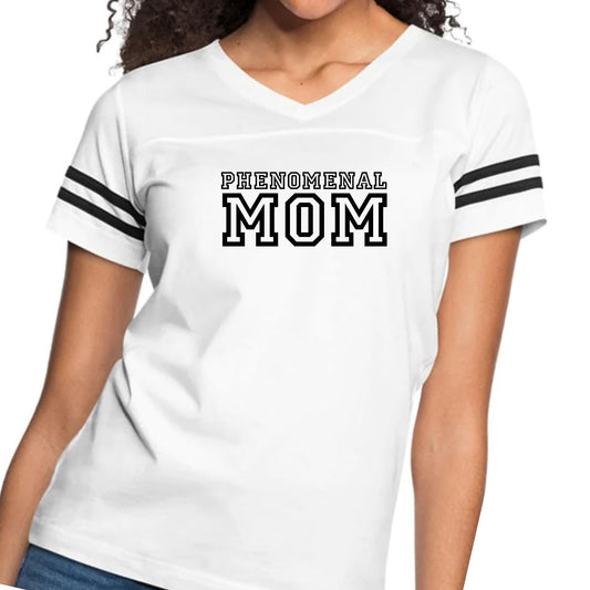 Womens Vintage Sport Graphic T-shirt, Phenomenal Mom Print-0