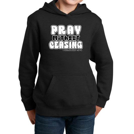 Youth Long Sleeve Hoodie Pray Without Ceasing, Inspirational-0